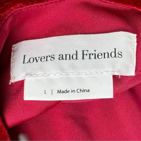 Lovers & Friends Rebel Velvet Slip Dress In Ruby Red Size Large - Picture 9 of 11